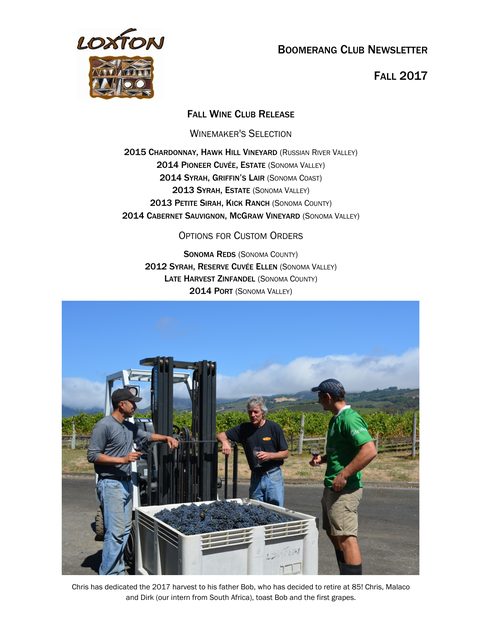 Cover of the Fall 2017 Boomerang Club newsletter