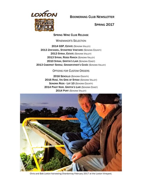 Cover of the Spring 2017 Boomerang Club newsletter