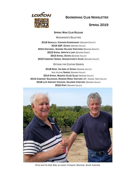 Cover of the Spring 2019 Boomerang Club newsletter
